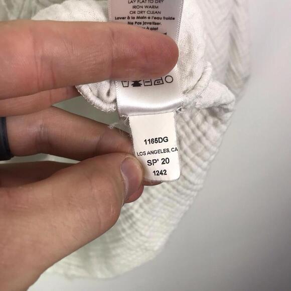 Nation LTD Top Womens M Mimi Romance Textured Gauze Fringe Hem Natural Boho - Picture 6 of 10